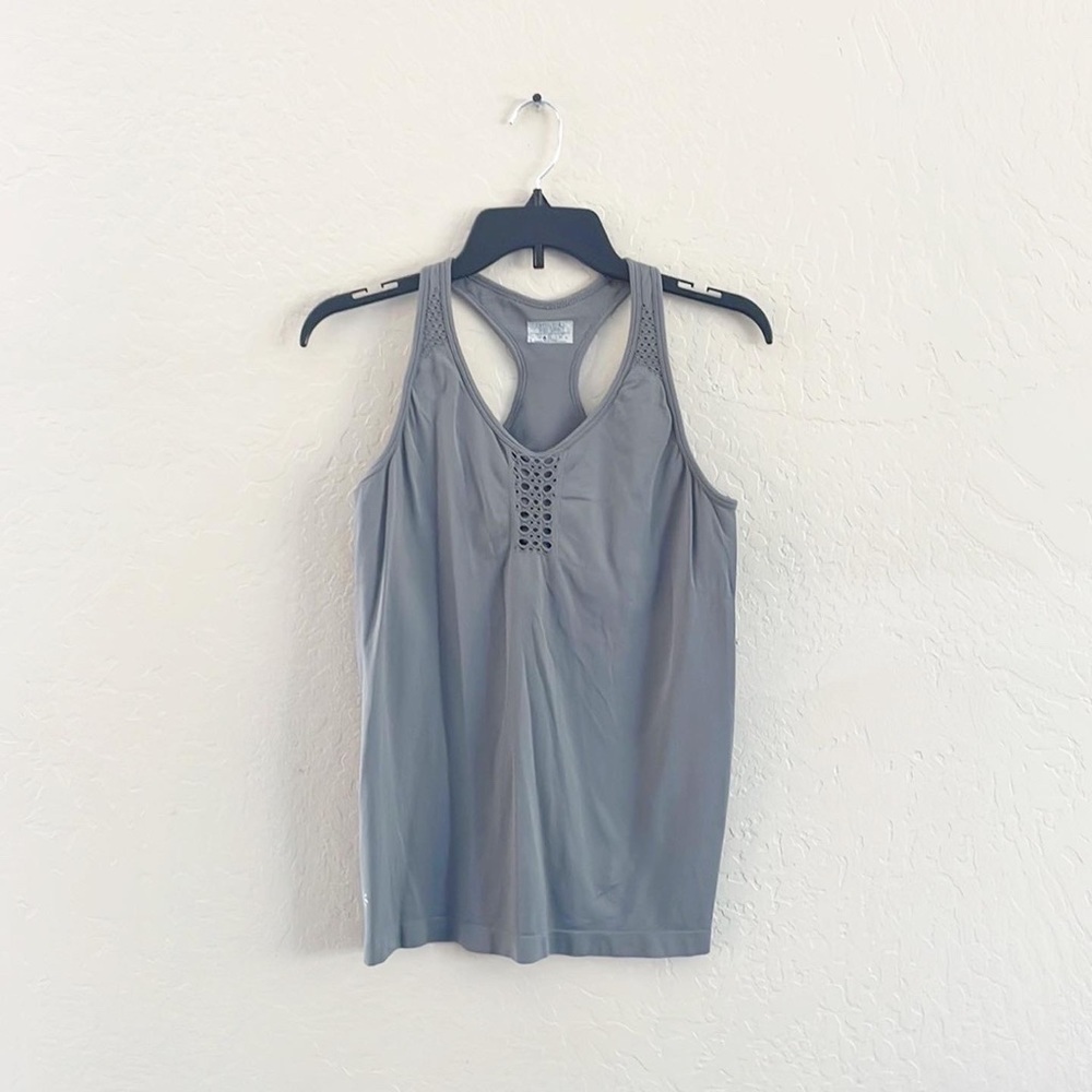 Athleta Gray Perforated Athletic Tank top L
